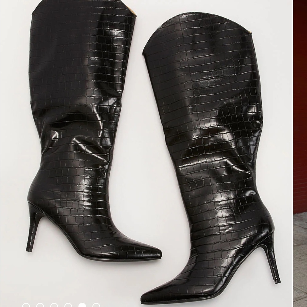 Balen Croc Print Stiletto Boots